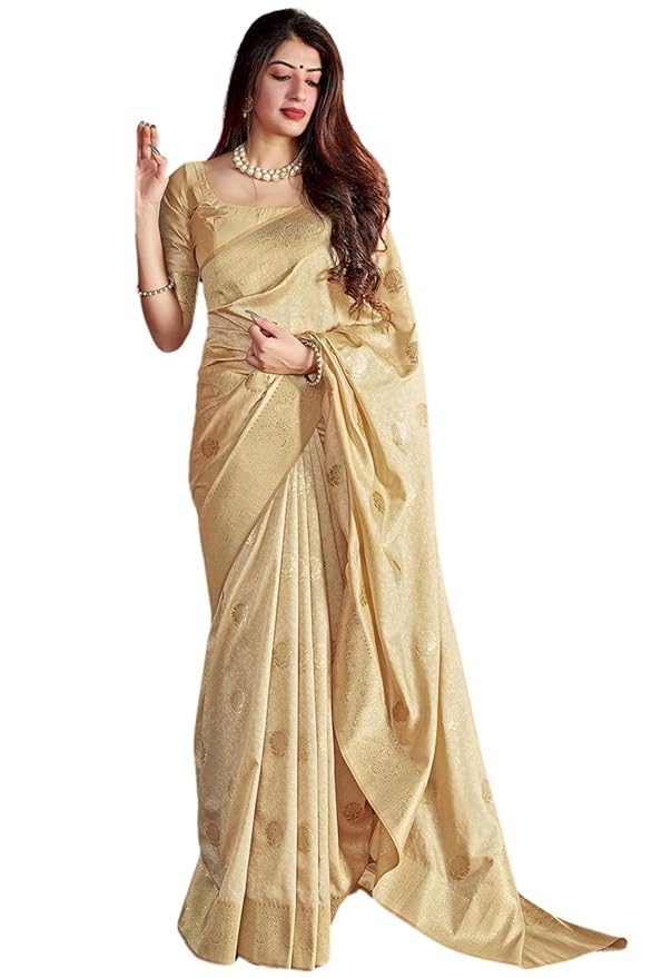 Women Pure Golden Saree