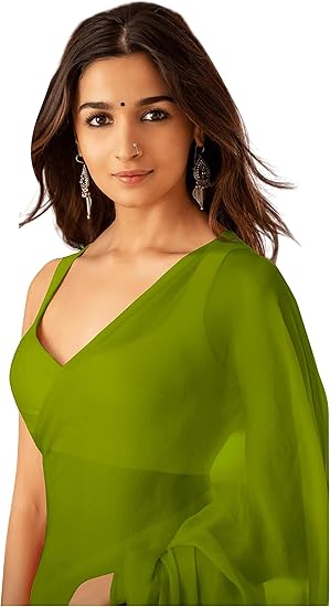 Plain Pure Georgette Saree