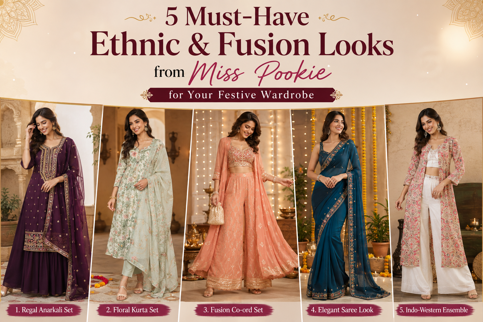 5 Must-Have Ethnic & Fusion Looks from Miss Pookie for Your Festive Wardrobe